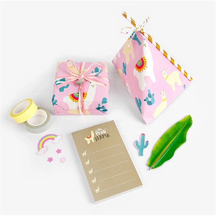 Double-sided Fresh Alpaca Wrapping Paper Wrapping Paper Wrapping Vellum Birthday Gift