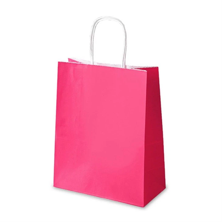 Rose Red White Kraft Paper Bag