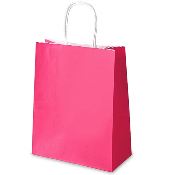 Rose Red White Kraft Paper Bag