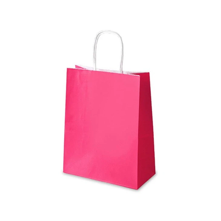 Rose Red White Kraft Paper Bag